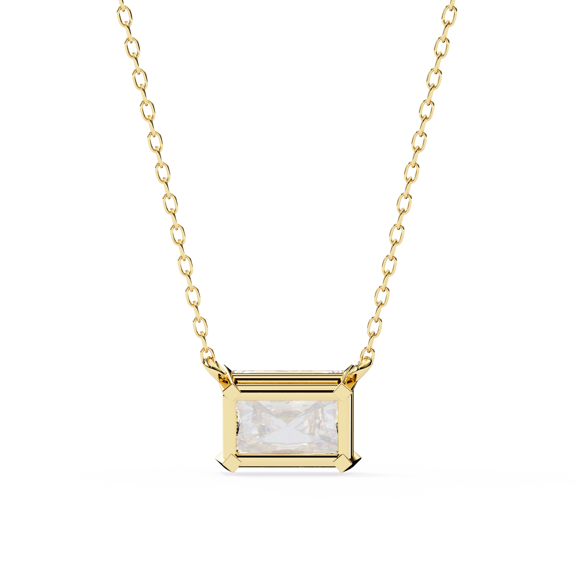 Solitairekart 1.95ct Horizontal Radiant-Cut Natural Diamond Solitaire Pendant-H Color, VS1 Clarity
